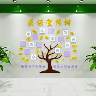 医保健康宣教树二维码扫一扫文化墙科室护士前台走廊照片墙贴装饰