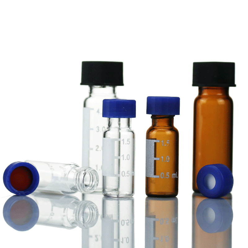 玻璃色谱瓶 实验室液相进样瓶 进样小瓶 内插管透明棕色自动进样瓶2ml配安捷伦岛津分析样品瓶架清洗盒浸泡盒