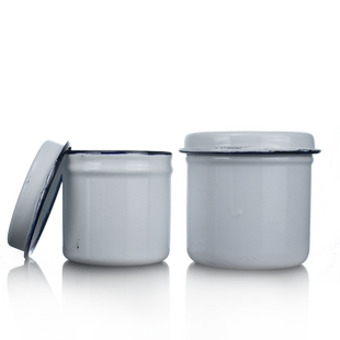 实验室酒精消毒棉花缸 8/9/10/12cm 消毒罐搪瓷油膏罐带盖搪瓷罐搪瓷药膏缸防碘伏酒精缸带盖储物罐