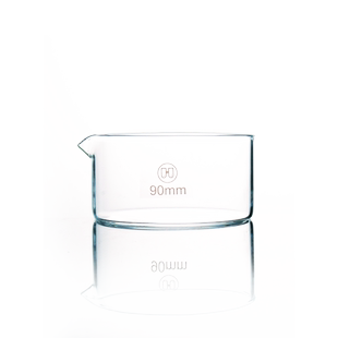 华鸥 具嘴玻璃结晶皿60 90 100 125 150 180 200 230mm耐高温耐酸碱结晶皿高硼硅材质