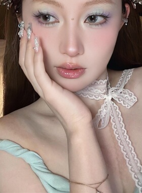 纯欲辣妹蕾丝蝴蝶结choker颈链女项链配饰锁骨链颈带气质脖子项圈