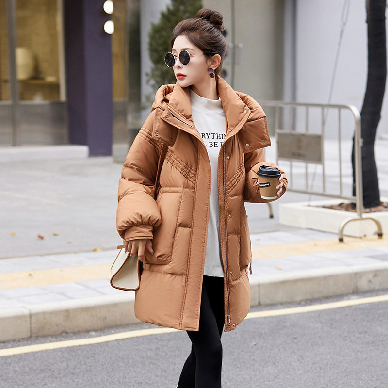 2025冬季新款中长款保暖羽绒服连帽外套韩版宽松新款时尚羽绒服,女装/女士精品,棉衣/棉服,淘宝优惠券,粉丝福利购,淘宝优惠卷