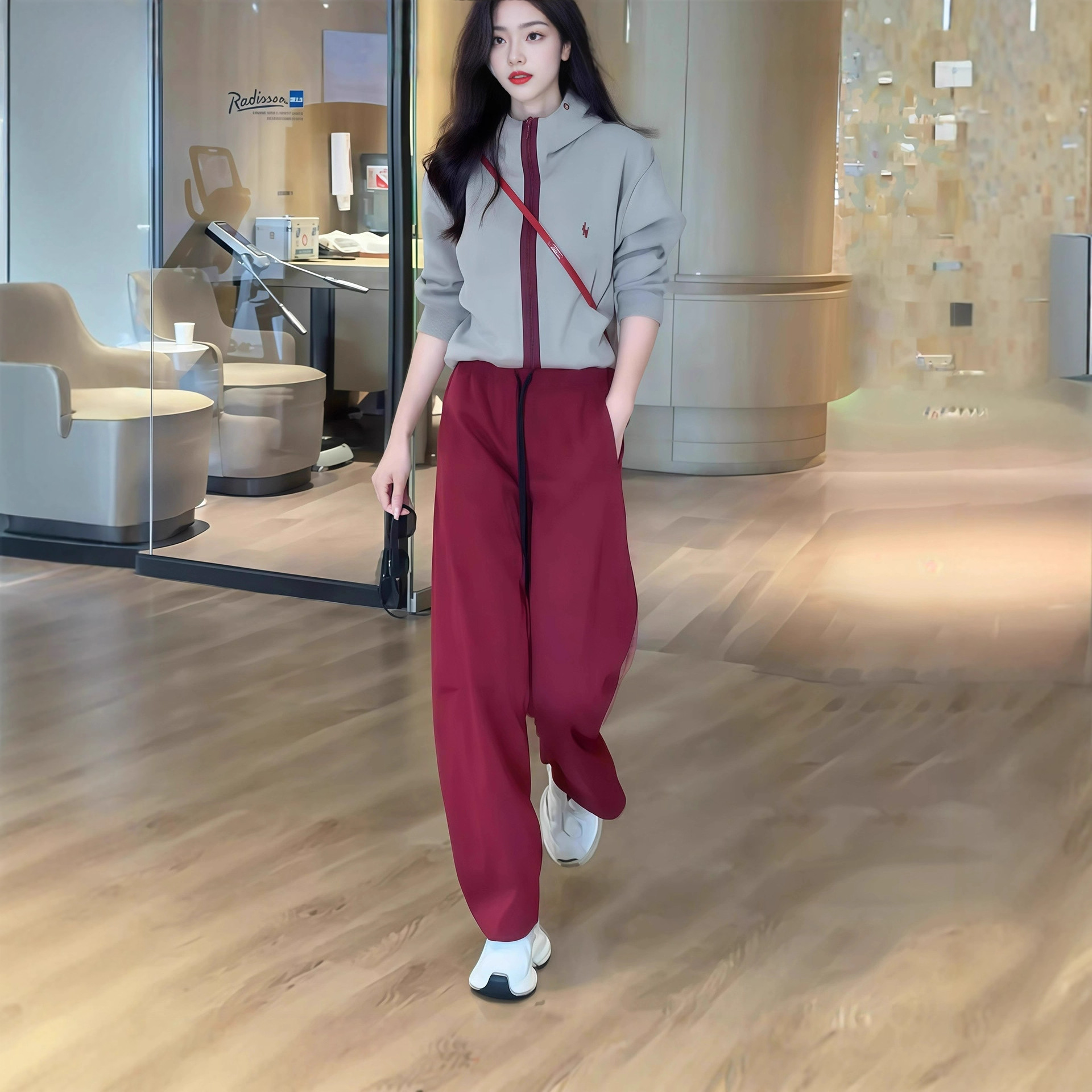 慵懒风休闲运动套装女2025早秋季新款巨好看韩版卫衣阔腿裤两件套