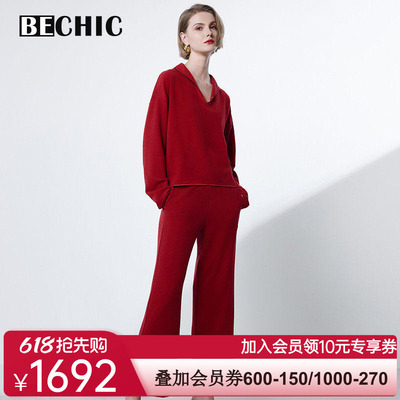 BeChic居家时光翻领分身家居套装BC46CR2