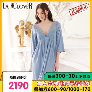 睡衣LC44UC1 LACLOVER兰卡文灿若繁星睡裙莫代尔性感夏季 新品