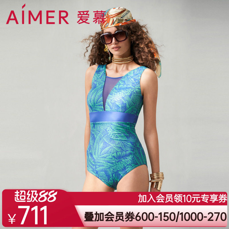 爱慕南法假日女士夏季性感连体泳衣AM689761