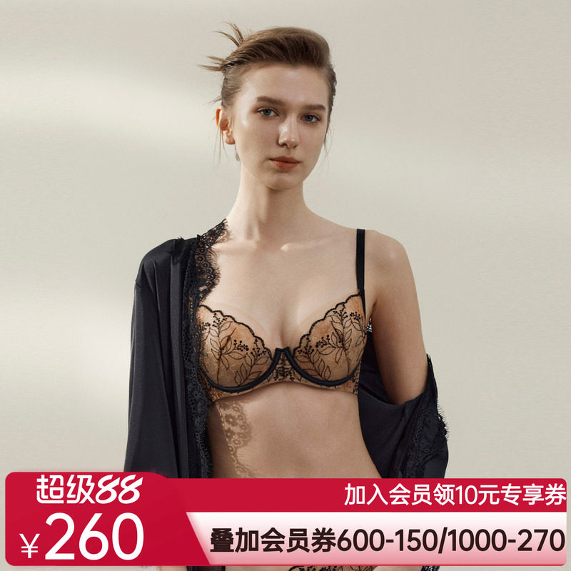 【芳华】爱慕内衣女25春夏薄杯大胸显小性感蕾丝文胸软钢圈胸罩