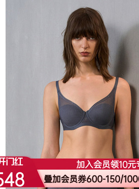 爱慕·CHUANG微观内衣女4/4薄红色大胸显小透气洞洞文胸CA111381