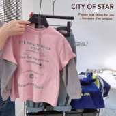 卫衣宝宝打底衫 儿童韩版 中大童纯棉长袖 T恤2026年春款 潮t 拼接长袖