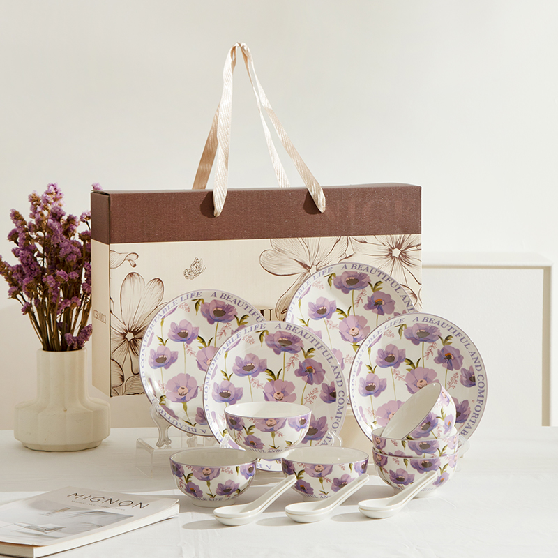 小清新大众陶瓷碗盘套装