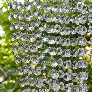 婚庆水晶八角珠珠帘水晶灯吊坠灯饰配件酒店吊顶装 饰婚礼珠串珠链