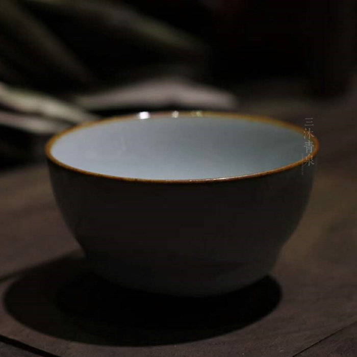 宁保文款 厚釉宝光盏非天予石桥晓芳问鼎柏采汝窑中式冰裂品茗杯