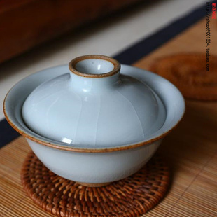 宁保文款手作宋汝瓷宝光盖碗非天予石桥晓芳问鼎柏采茶碗冰裂陶瓷