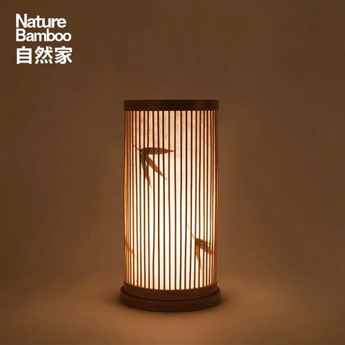 日式台灯新中式吊灯古风竹编简约竹灯个性吊灯床头灯轻奢现代led