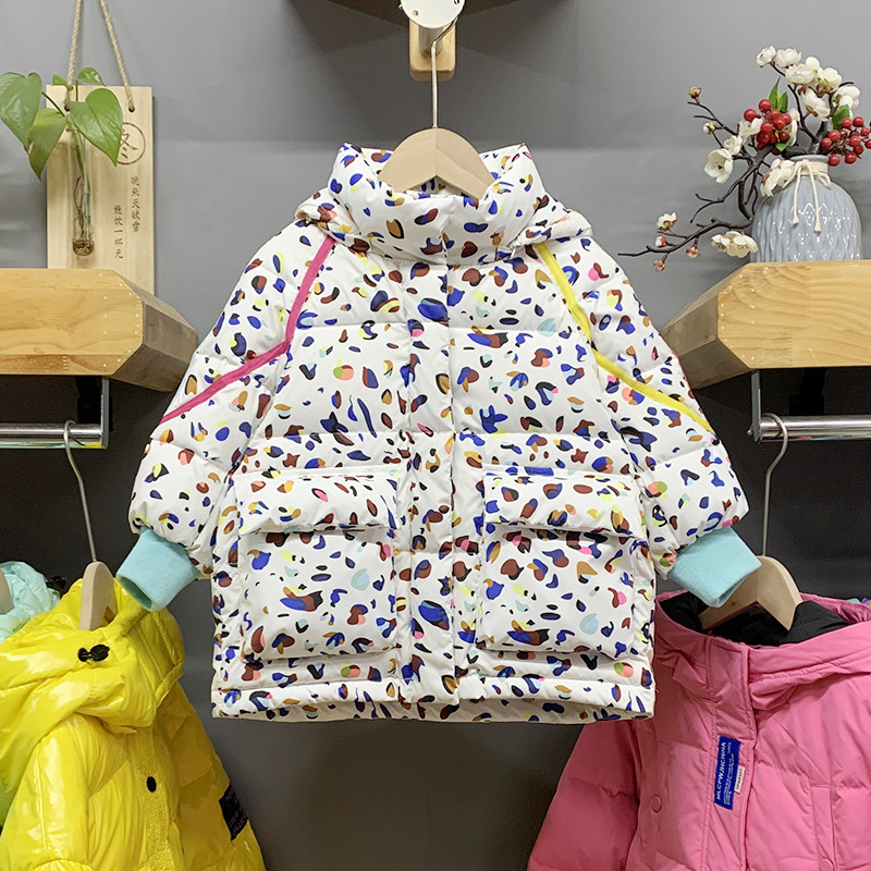 专柜正品禾雪海娃娃品牌儿童羽绒服女小童亲子款印花冬季保暖外套