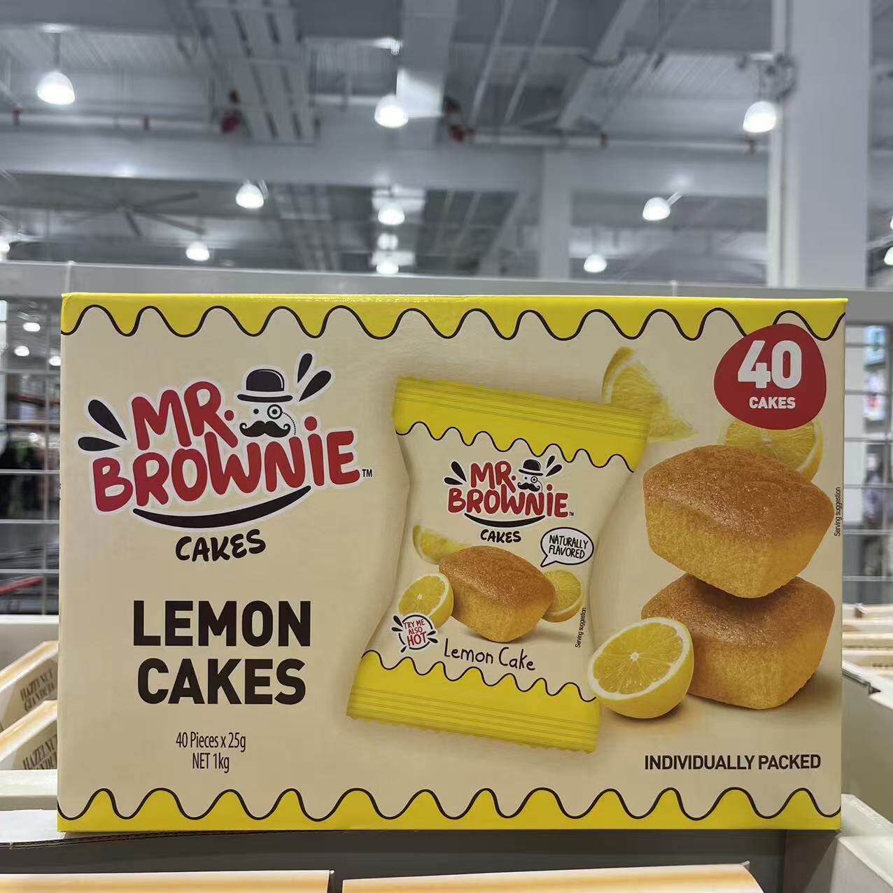 开市客代购 MR BROWNIE柠檬味蛋糕1kg松软独立袋装便携早餐下午茶