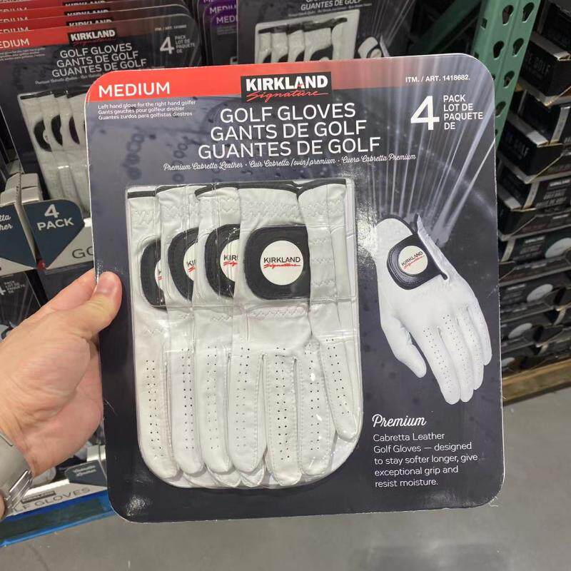 国内Costco代购Kirkland/科克兰真皮羊皮高尔夫球手套男女通用4入