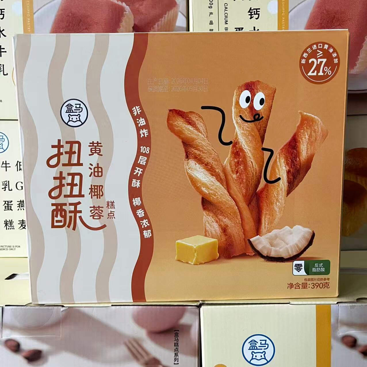 盒马黄油椰蓉扭扭酥香松酥脆