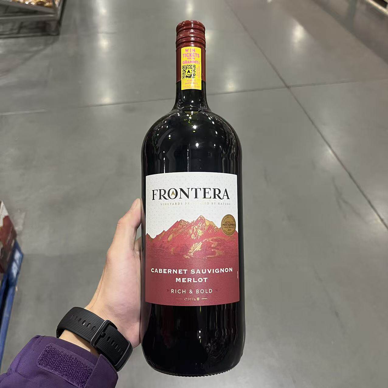 开市客代购 智利进口 FRONTERA 干露缘峰赤霞珠梅洛红酒1.5升
