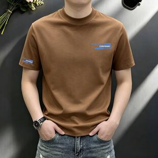 纯棉短袖男2026新款夏季国潮圆领t恤男款上衣服潮流字母印花短袖