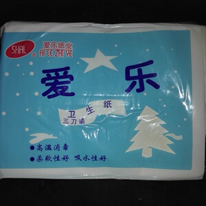 爱乐平板卫生纸三刀装400g草纸厕用纸