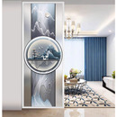 简约新中式 艺术玻璃隔断入户门客厅玄关磨砂双面透光半墙玻璃屏风