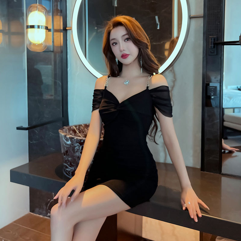 夜场工作服吊带连衣裙按摩技师服