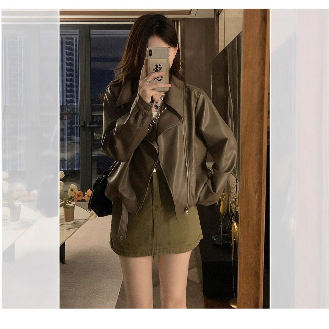 美式复古pu皮衣外套女2025春秋小个子宽松显瘦机车服短款夹克上衣
