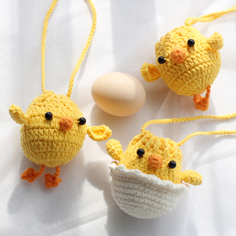 KNITS乐编黄鸡护蛋袋毛线成品