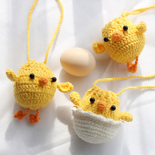 KNITS乐编黄鸡护蛋袋毛线成品
