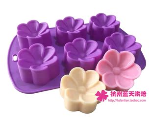 硅胶蛋糕模具 手工皂模具 六孔花形模具 鸡蛋花模具