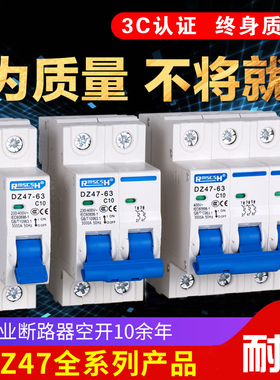 DZ47-63小型断路器 空气开关 1P 2P 3P4P 32A 63A 家用开关C45