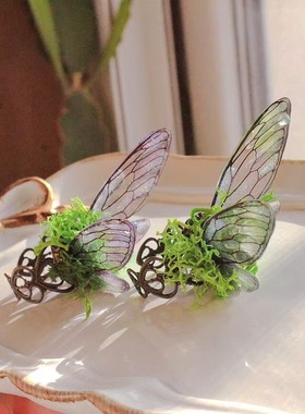 手作精灵翅膀复古戒指