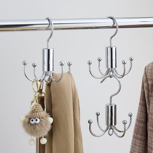 可旋转四爪挂钩子免打孔强力承重挂帽子包包铁艺挂钩勾子收纳神器