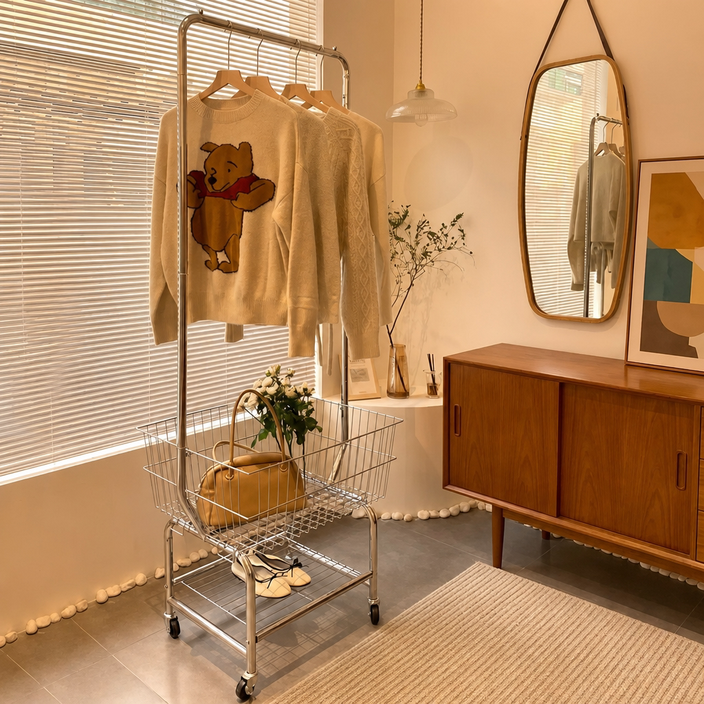 女装服装店展示架ins拍照贼好看图片