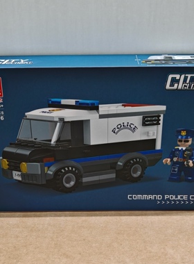 杰星环球城市54106指挥警车小颗粒兼容122pcs拼装积木玩具模型