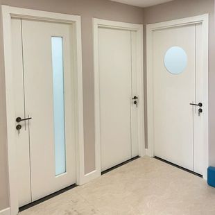 棋牌室包厢门美容院卧室免漆门生态门学校培训班出租屋木门观察窗