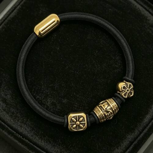 可放头发青丝编织手绳掌舵守护吉祥黄铜转运珠手链送男朋友礼物