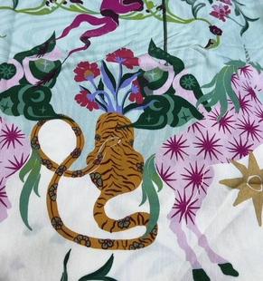 印花 3米莱赛尔天丝麻面料数码