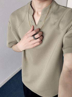 2026夏季新款270g华棉铆钉拼接短袖T恤男DT6231