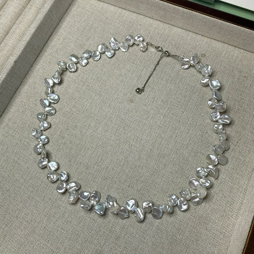 天然淡水珍珠异形花瓣珍珠项链