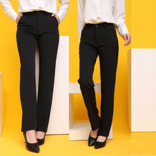 裤 西装 直筒大码 黑色工作裤 秋冬厚款 高腰上班面试垂感长裤 女职业裤