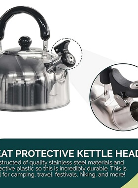 出口欧美不锈钢茶壶防烫手柄快速煮水静音烧水壶户外旅行