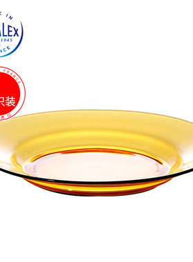 2只 DURALEX法国进口钢化玻璃水果盘子欧式家用饺子盘 耐热大菜盘