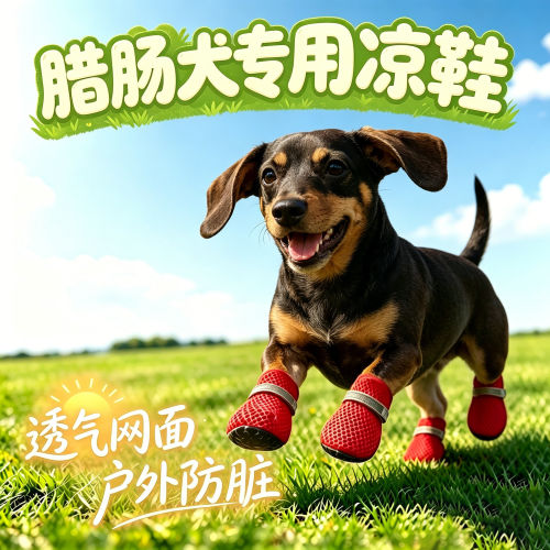 腊肠犬专用狗狗凉鞋小狗鞋子夏透气宠物小型犬狗鞋夏季外出网鞋的