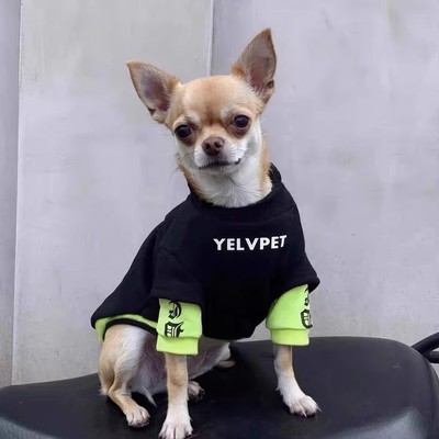 吉娃娃专用狗狗衣服秋冬季小型犬小鹿犬加绒保暖卫衣秋冬天棉衣