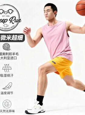 SHEEP RUN大牧场男春夏17.5美利奴羊毛18.5运动休闲吸湿速干背心