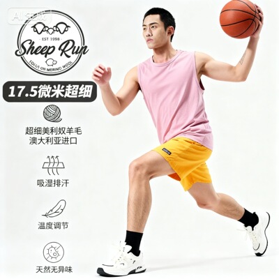 大牧场春夏新男速干运动跑步背心