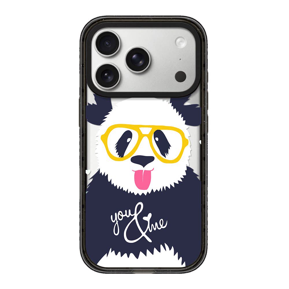 【韩国代购】新款透明框眼镜熊猫适用iphone17手机保护壳苹果17/16/15promax防摔外壳14pro/plus磁吸Magsafe
