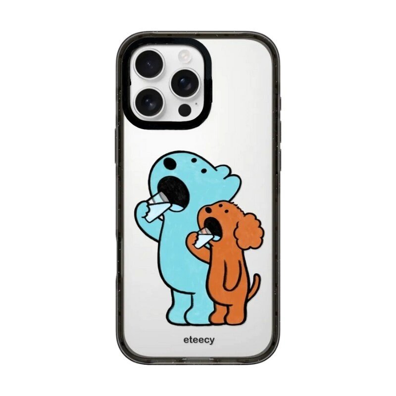 【韩国代购】狗狗喝水透明手机壳适用苹果17/16promax保护套iphone15/14pro/plus防摔13/12磁吸Magsafe11潮牌